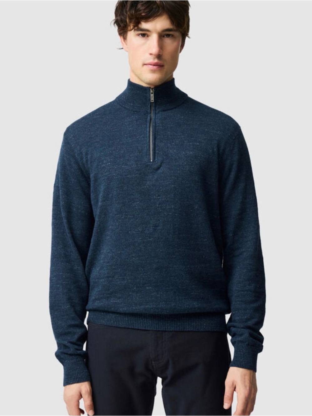 Rodd & Gunn Mens Fortrose 1/4 Zip Knit Midnight Medium New